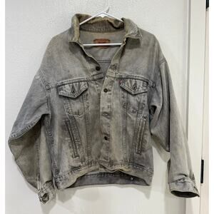 Vintage Levi's Men's Denim Trucker Jacket Grey Light Wash 70507 Size Medium